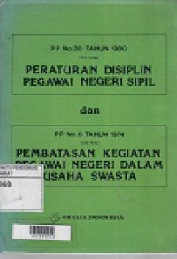 Peraturan Disiplin Pegawai Negeri Sipil dan Pembatasan Kegiatan Pegawai Negeri Sipil dalam Usaha Swasta (PP No. 30 Tahun 1980)