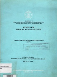 Kurikulum Sekolah Menengah Umum ; Pendidikan Pancasila dan Kewarnegaraan