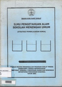 Ilmu Pengetahuan Alam Sekolah Menengah Umum : Strategi Pembelajaran Kimia