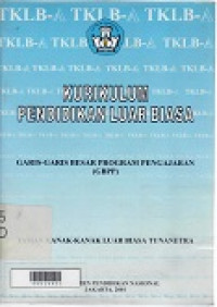 Kurikulum Pendidikan Luar Biasa Taman Kanak-kanak Luar Biasa Tunanetra